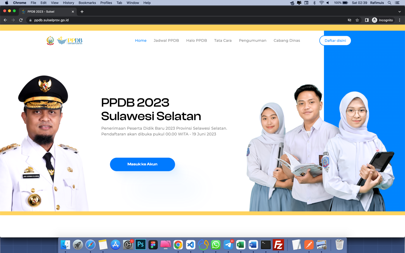 Gambar 1. Landing Page / Website PPDB